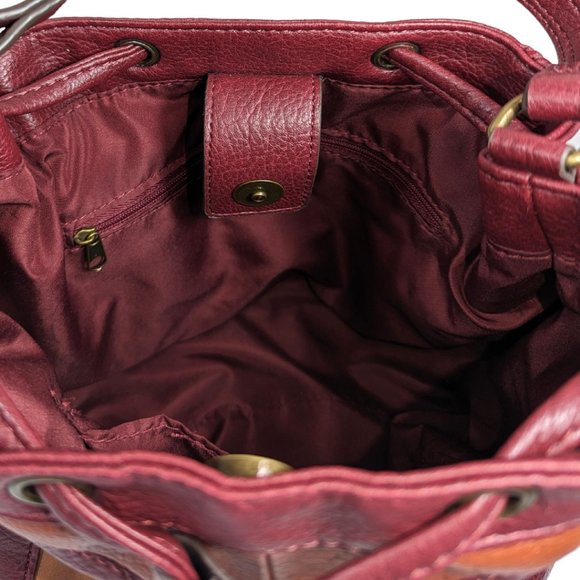 Chevron Faux Leather Convertible Cross Body Slouchy Hobo Shoulder Bag - Picture 13 of 15